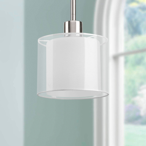 Progress Lighting Invite Mini Pendant in Brushed Nickel by Progress Lighting P5110-09