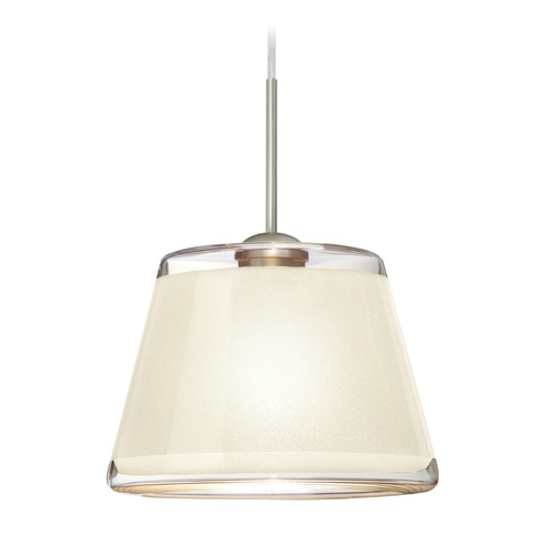 Besa Lighting Pica Satin Nickel Mini-Pendant Light with Empire Shade