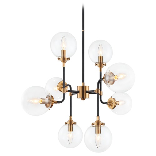 Particles Aged Gold & Black Pendant by Matteo Lighting