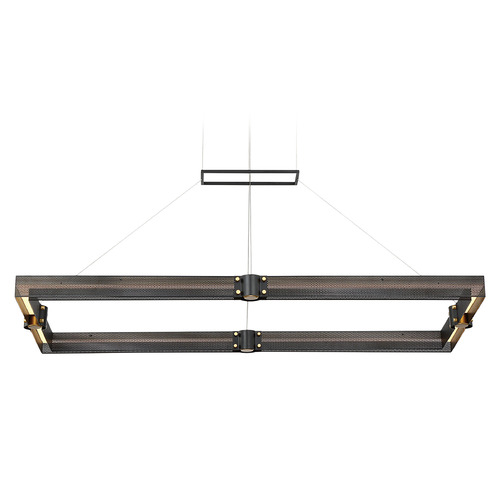 Admiral 43-Inch Rectangular Chandelier in Black & Brass by Eurofase Lighting