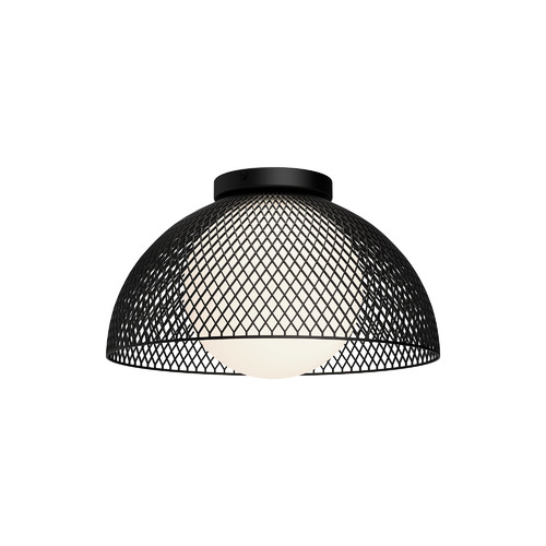 Haven 12.50-Inch Mesh Flush Mount in Matte Black by Alora Lighting