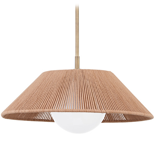 Troy Lighting Troy Lighting Lisbon Patina Brass Pendant Light with Globe Shade F3321-PBR