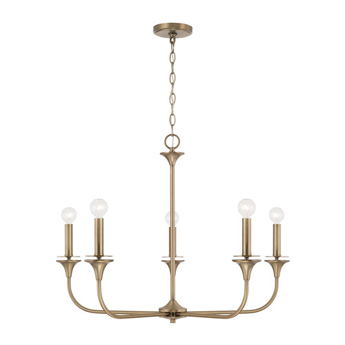 HomePlace by Capital Lighting Presley Chandelier in Aged Brass by HomePlace by Capital Lighting 448951AD