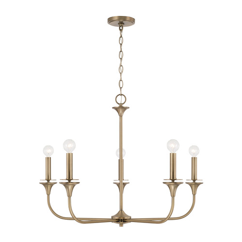 Presley Chandelier in Aged Brass by HomePlace by Capital Lighting