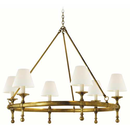 Visual Comfort Signature Collection Visual Comfort Signature Collection Chapman & Myers Classic Hand-Rubbed Antique Brass Chandelier SL5812HAB-L