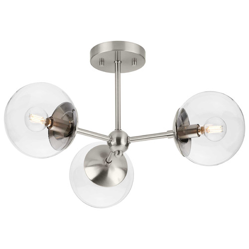 Progress Lighting Atwell 2-Light Brushed Nickel Semi-Flush Mount