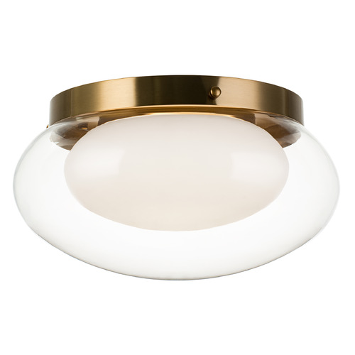 Matteo Lighting Caspian Aged Gold Brass LED Flushmount Light