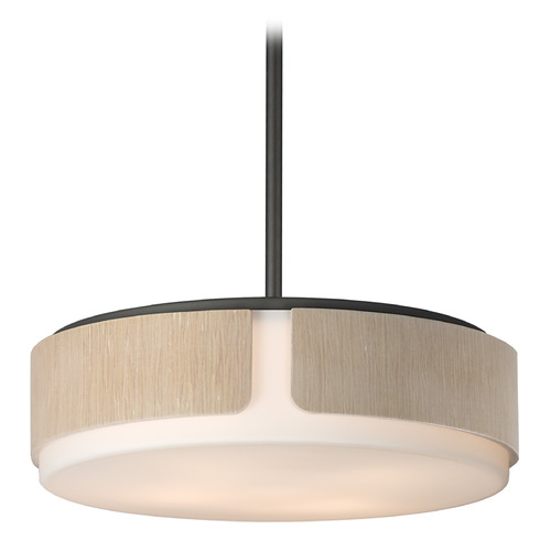 Maxim Lighting Draughtsman Natural Whitewashed Oak & Charcoal Pendant Light with Drum Shade