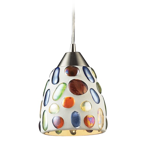 Elk Lighting Gemstone Satin Nickel Mini-Pendant Light  - Includes Recessed Adapter Kit 542-1-LA