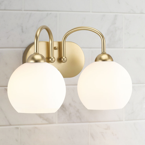 Progress Lighting Carisa Vintage Gold 2-Light Bathroom Light by Progress Lighting P300085-078