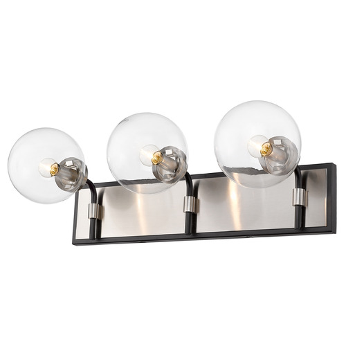 Z-Lite Parsons Matte Black & Brushed Nickel Bathroom Light by Z-Lite 477-3V-MB-BN