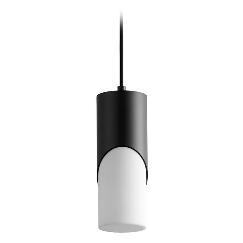 Ellipse 11-Inch LED Acrylic Pendant in Black by Oxygen Lighting