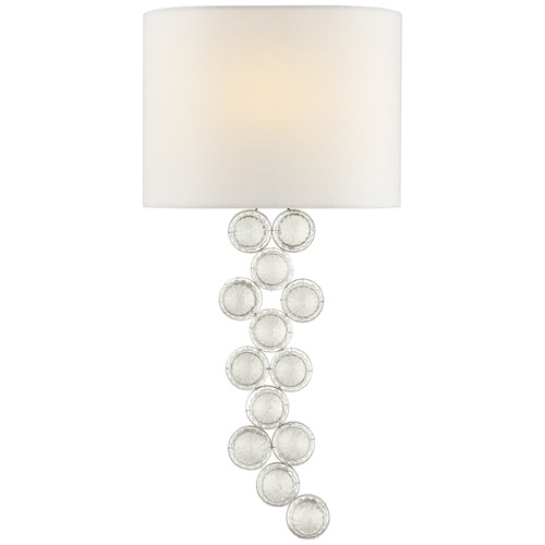 Visual Comfort Signature Collection Julie Neill Milazzo Left Sconce in Silver Leaf by Visual Comfort Signature JN2201BSLCGL