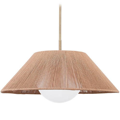 Troy Lighting Troy Lighting Lisbon Patina Brass Pendant Light with Globe Shade F3329-PBR