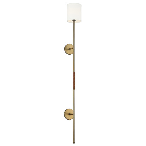 55-Inch Plug-In Wall Sconce in Natural Brass by Meridian