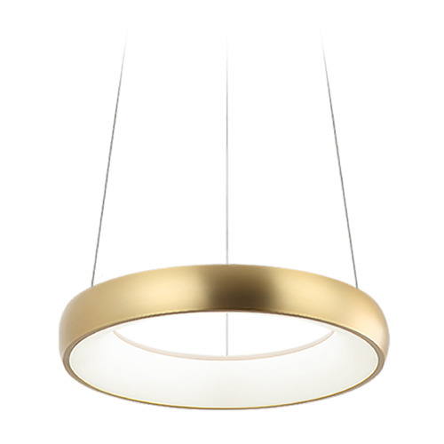 Maverick Brushed Gold LED Pendant by Matteo Lighting