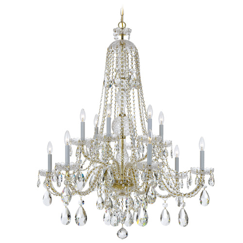 Crystorama Lighting Traditional Crystal Polished Brass Crystal Chandelier