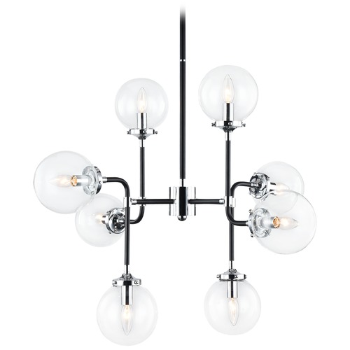 Particles Black & Chrome Pendant by Matteo Lighting