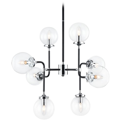 Matteo Lighting Particles Black & Chrome Pendant by Matteo Lighting C58208CHCL