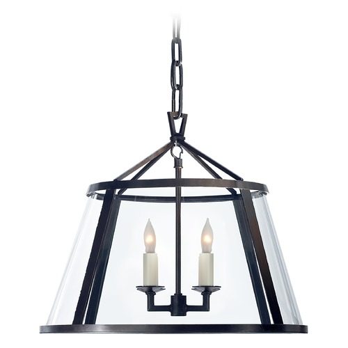 Visual Comfort Signature Collection E.F. Chapman Darlana 16-Inch Pendant in Aged Iron by Visual Comfort Signature CHC2201AICG