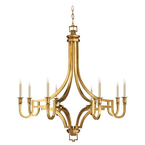 Visual Comfort Signature Collection E.F. Chapman Mykonos Chandelier in Antique Brass by Visual Comfort Signature CHC1562AB