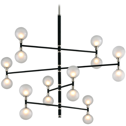 Troy Lighting Troy Lighting Andromeda Textured Black & Polish Nickel Chandelier F4827-TBK/PN
