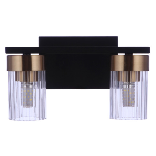 Craftmade Lighting Bond Street Flat Black & Satin Brass Bathroom Light