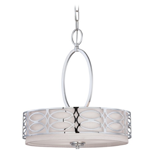 Modern Drum Pendant in Polished Nickel by Nuvo Lighting