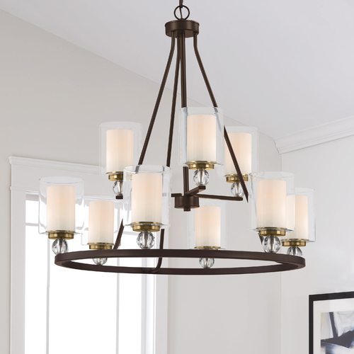 Minka Lavery Studio 5 Painted Bronze with natural Brush Chandelier by Minka Lavery 3079-416