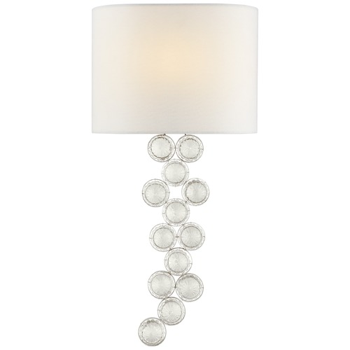 Visual Comfort Signature Collection Julie Neill Milazzo Right Sconce in Silver Leaf by Visual Comfort Signature JN2202BSLCGL