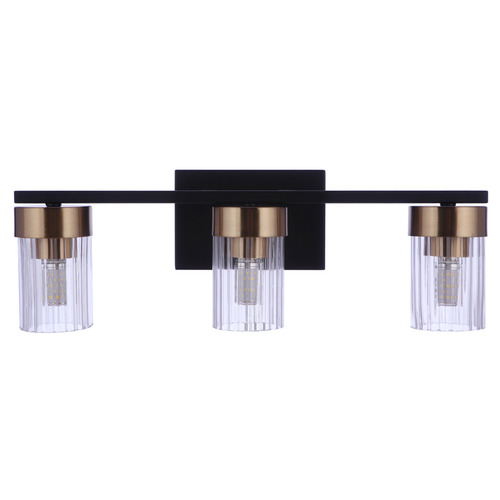 Craftmade Lighting Bond Street Flat Black & Satin Brass Bathroom Light