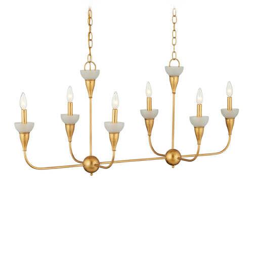 Currey and Company Aurelia Contemporary Gold Leaf / Gold Chandelier