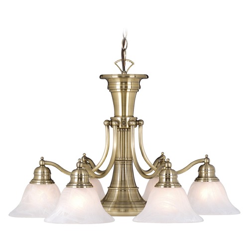 Standford Antique Brass Chandelier by Vaxcel Lighting