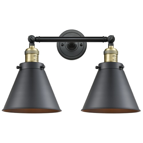 Innovations Lighting Innovations Lighting Appalachian Black Antique Brass Bathroom Light 208-BAB-M13-BK