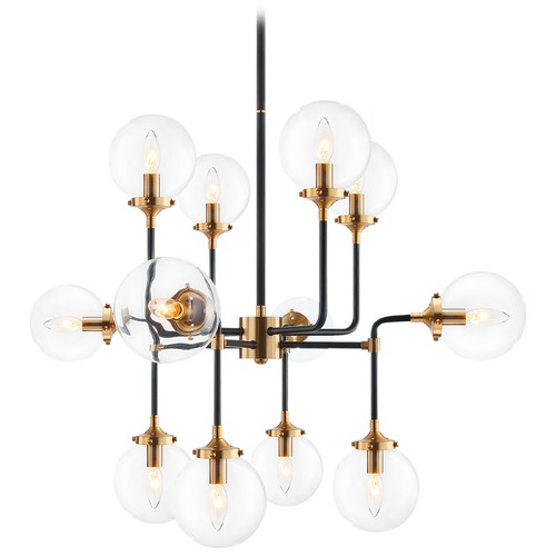 Matteo Lighting Particles Aged Gold & Black Pendant by Matteo Lighting C58212AGCL