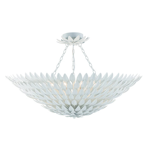 Broche 30-Inch Semi-Flush Mount in Matte White by Crystorama Lighting