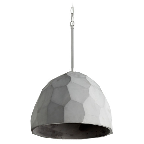 Maria 16-Inch Pendant in Gray & Satin Nickel by Oxygen Lighting