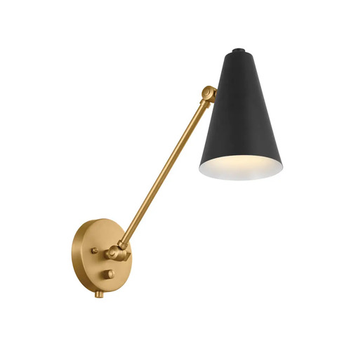 Sylvia Wall Lamp in Natural Brass & Black by Kichler Lighting