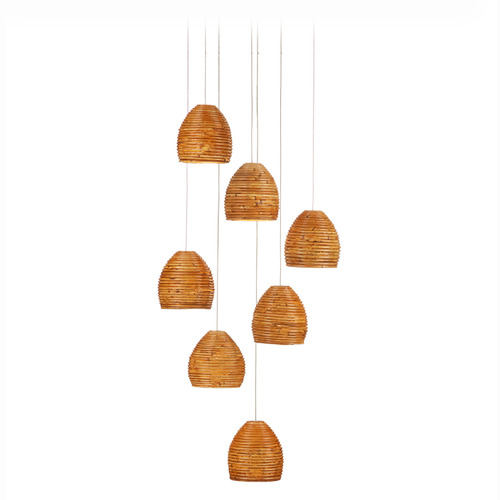 Currey and Company Lighting Currey and Company Beehive Silver Multi-Light Pendant with Bowl / Dome Shade 9000-1000