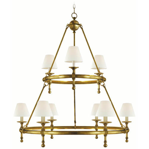 Visual Comfort Signature Collection Visual Comfort Signature Collection Chapman & Myers Classic Hand-Rubbed Antique Brass Chandelier SL5813HAB-L