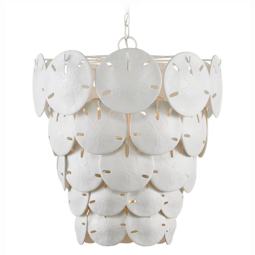 Currey and Company Tulum Sugar White & White Pendant Light