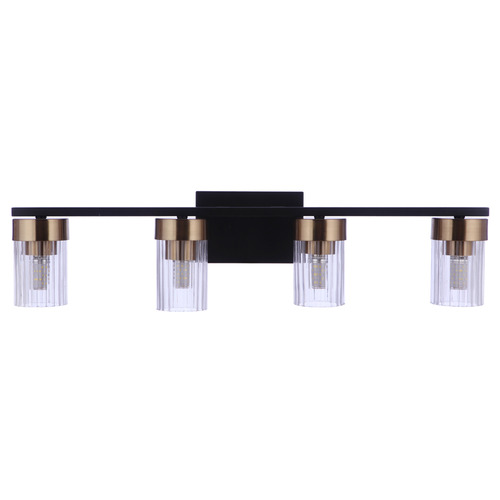 Craftmade Lighting Bond Street Flat Black & Satin Brass Bathroom Light