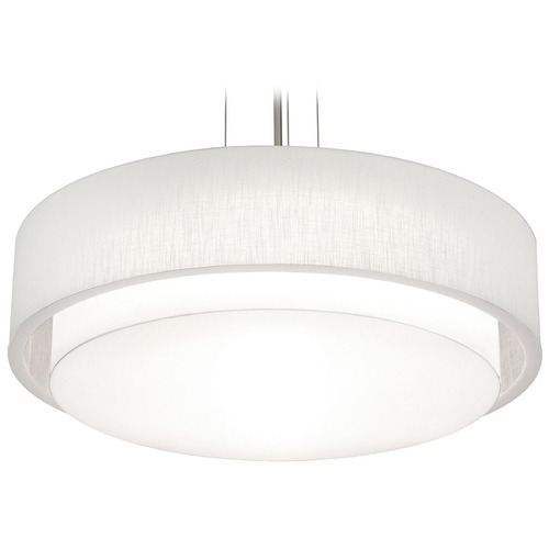 AFX Lighting Afx Lighting Sanibel Satin Nickel LED Pendant Light with Drum Shade SAP3244L5AJUDSN-LW