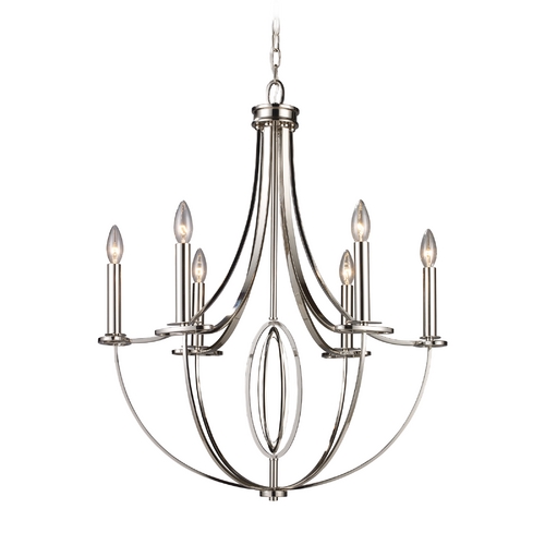 Elk Lighting Modern Chandelier in Polished Nickel Finish 10121/6