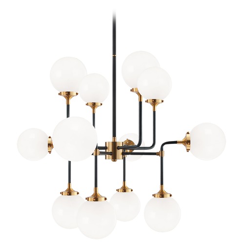 Matteo Lighting Particles Aged Gold & Black Pendant by Matteo Lighting C58212AGOP