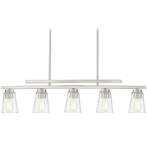 Savoy House Lighting Satin Nickel Island Light with Conical Shade