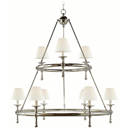 Visual Comfort Signature Collection Chapman & Myers Classic Polished Nickel Chandelier