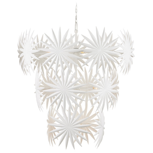 Currey and Company Marjorie Skouras Bismarkia Gesso White Chandelier