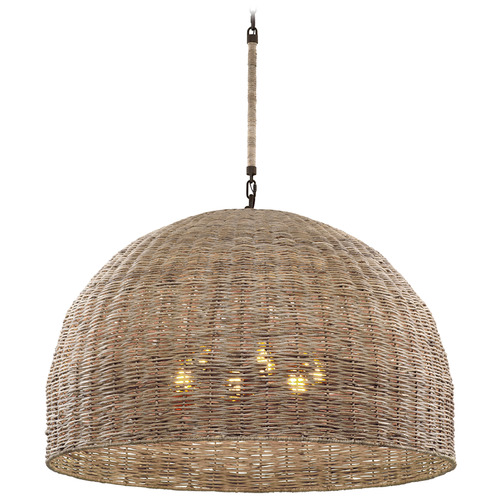 Troy Lighting Huxley Textured Bronze LED Pendant Light with Bowl / Dome Shade