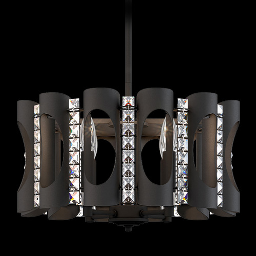 Schonbek Worldwide Lighting Twilight Black Pendant Light with Drum Shade